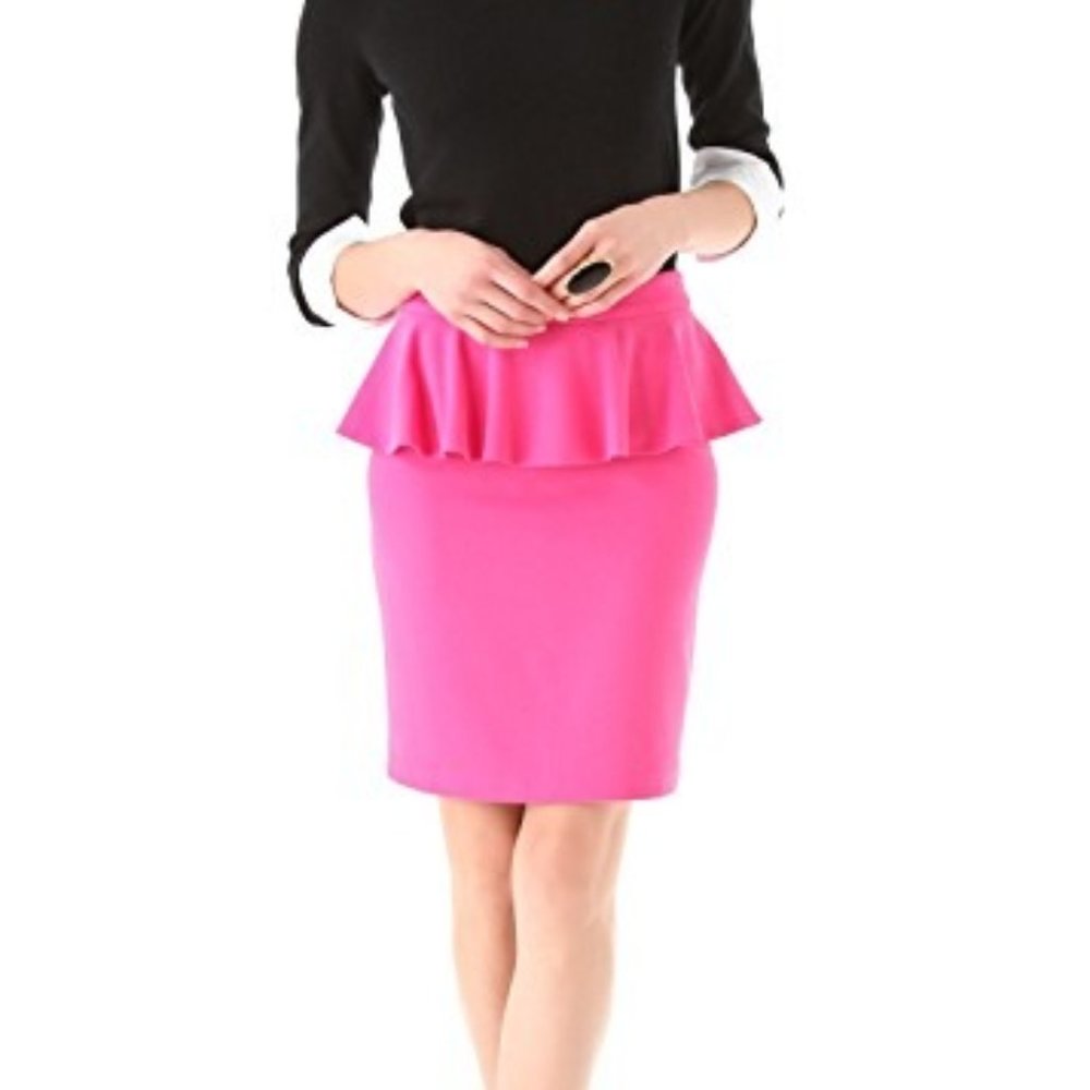 ALICE & OLIVIA Pink Peplum Pencil Skirt